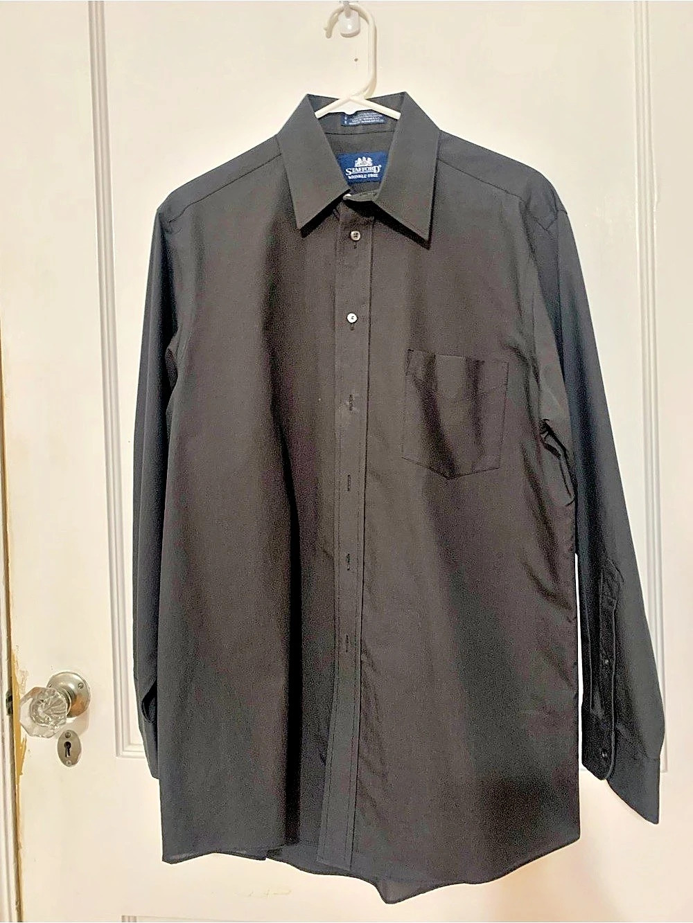 Stafford Wrinkle-Free Long Sleeve Dress Shirt Black size 15.5 / 33